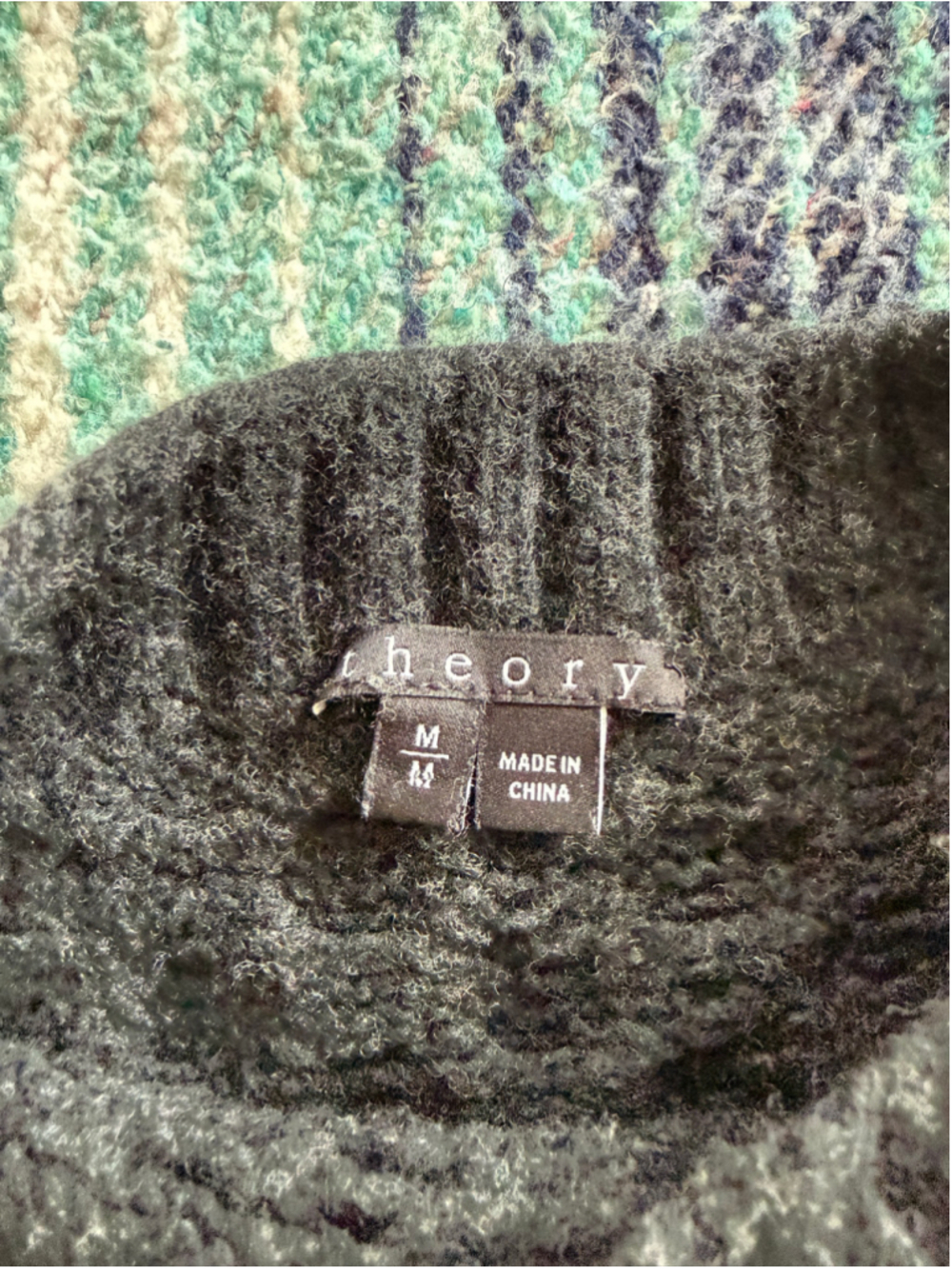 Theory Charcoal Cable Knit Turtleneck Sweater - Picture 4 of 8